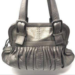 Cole Haan Large Pewter Bell Shaped Shoulder Bag